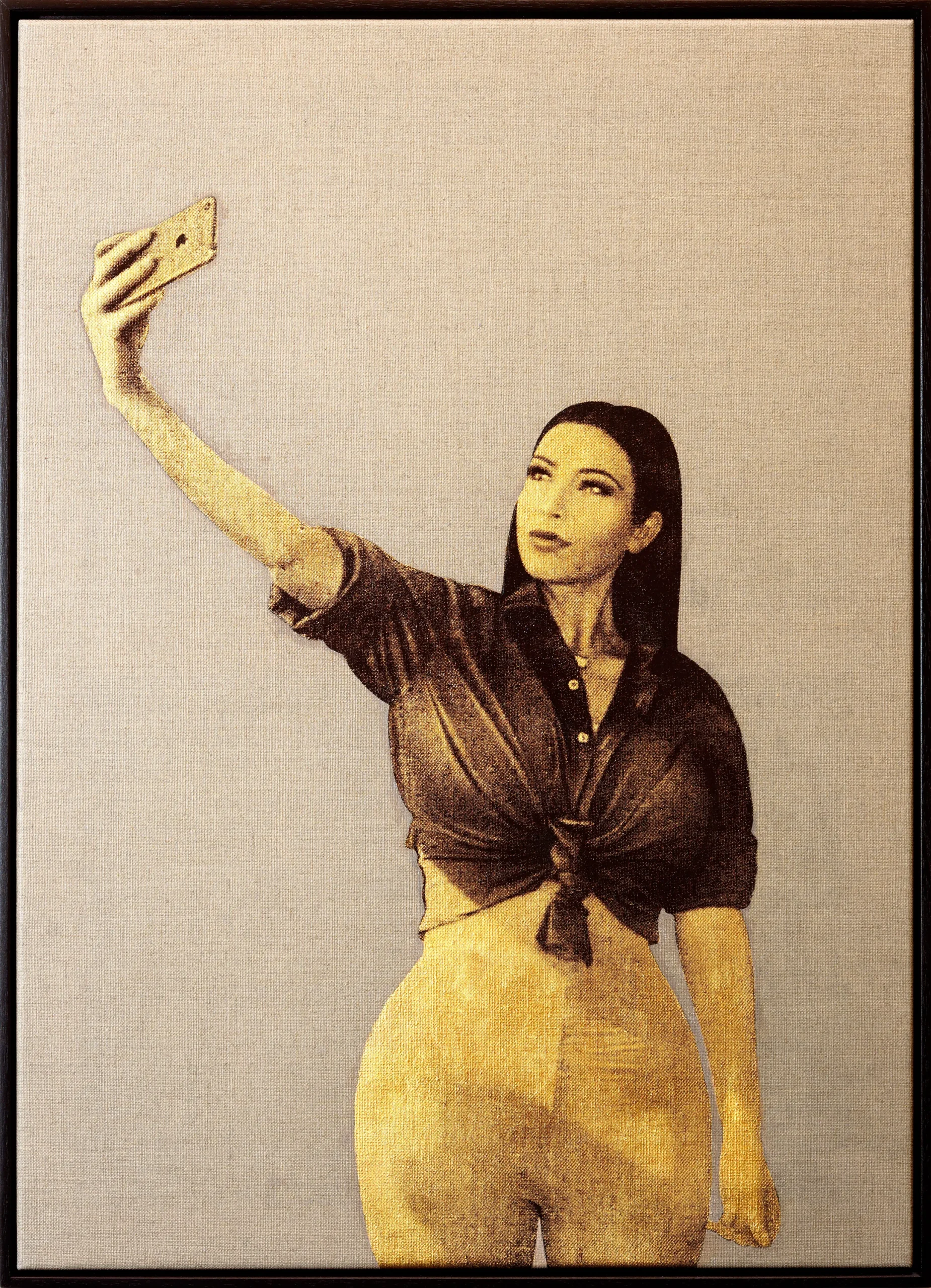 LaLibertéÉclairantLeMonde . silkscreen, gold on linen