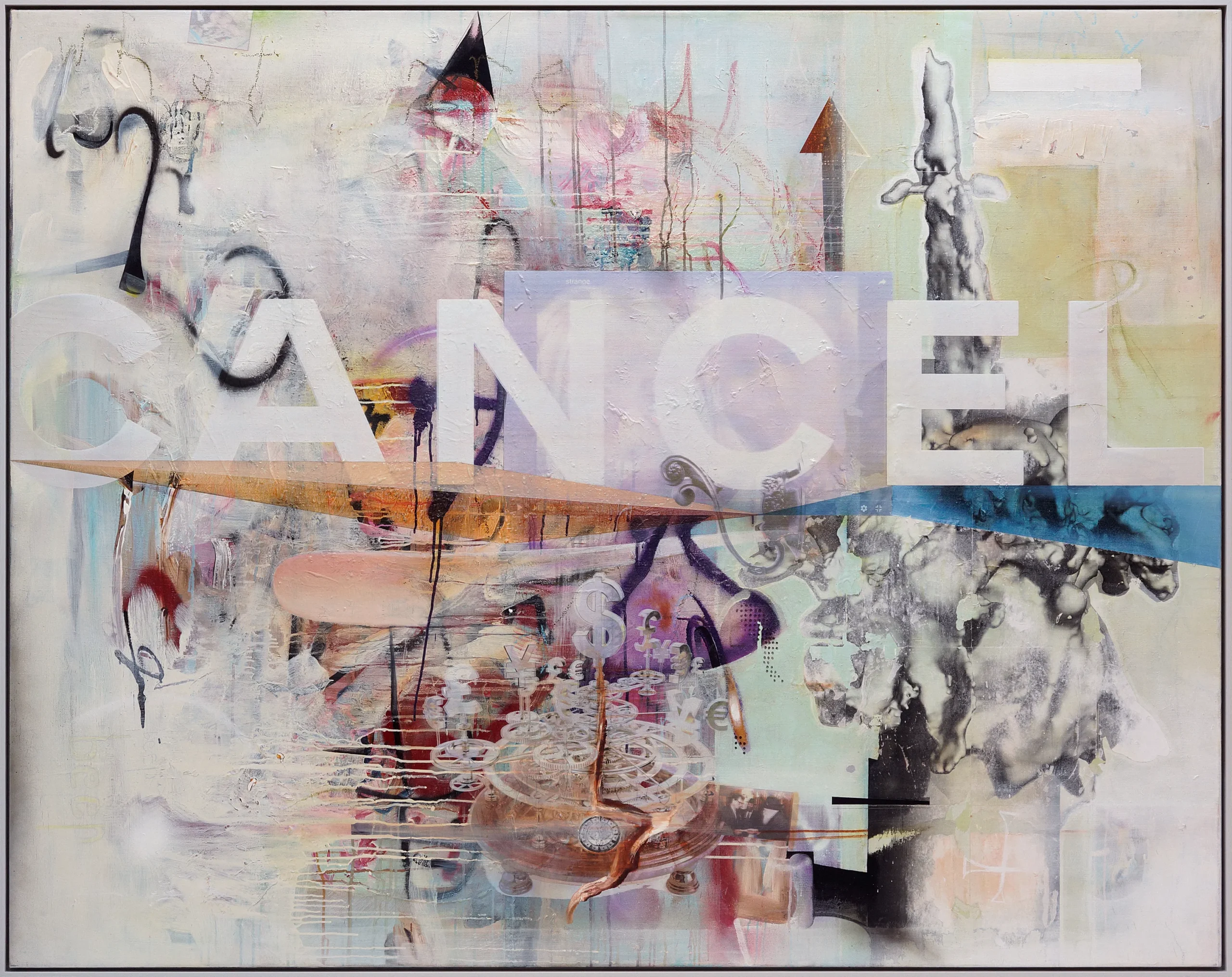 o.T. (Cancel YES) . oil and mixed media on linen